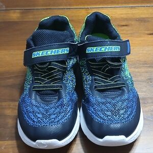 Skechers Kids‎ Black and Blue Sneakers